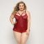 Сексуальный корсет со стрепами JSY «Горячая Тейлор» Plus Size, Red, кружево, стринги - [Фото 1]