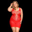 Сексуальное сетчатое платье JSY «Страстная Эвелин» Plus Size, Red, кружево, открытая спинка - [Фото 1]