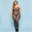 Откровенный бодистокинг JSY «Роковая Скарлет» Plus Size, Black, имитация боди, кружево, доступ - [Фото 1]