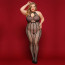 Сетчатый бодистокинг-халтер JSY «Сети Арии» Plus Size, black, комбинезон, открытый доступ - [Фото 1]