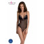 Сетчатое боди с кружевным лифом Passion DELIENA BODY L/XL black - [Фото 1]