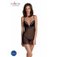 Сорочка Passion DELIENA CHEMISE L/XL black, стринги с заниженной талией - [Фото 1]