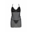 Сорочка Passion DELIENA CHEMISE L/XL black, стринги с заниженной талией - [Фото 3]