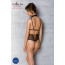 Боди с открытой грудью Passion DOMINICA BODY S/M beige, воротник-чокер, корсет - [Фото 6]