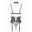 Корсет с открытой грудью Passion DOMINICA CORSET L/XL beige, пажи для чулок, стринги - [Фото 4]
