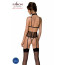 Корсет с открытой грудью Passion DOMINICA CORSET L/XL beige, пажи для чулок, стринги - [Фото 2]