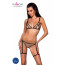 Эротический комплект нижнего белья Passion GABI SET XXL/XXXL beige, трусики с гартерами - [Фото 1]