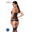 Корсет со шнуровкой Passion NESSY CORSET XXL/XXXL black, стринги с открытым доступом, пажи для чулок - [Фото 2]