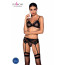 Комплект белья Passion NESSY SET S/M black, бюстгальтер, пояс для чулок, стринги - [Фото 1]