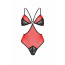Полупрозрачное боди с кружевом Passion PEONIA BODY L/XL red - [Фото 3]