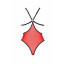 Полупрозрачное боди с кружевом Passion PEONIA BODY S/M red - [Фото 4]
