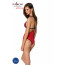 Полупрозрачное боди с кружевом Passion PEONIA BODY S/M red - [Фото 2]