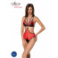 Полупрозрачное боди с кружевом Passion PEONIA BODY S/M red - [Фото 1]