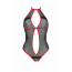 Сетчатое боди с кружевом на груди Passion SATARA BODY L/XL red - [Фото 3]