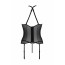 Корсет с пажами Passion SATARA CORSET XXL/XXXL black, стринги, кружево, застежки спереди и сзади - [Фото 4]