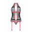 Корсет с пажами Passion SATARA CORSET S/M red, стринги, кружево, застежки спереди и сзади - [Фото 3]