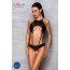 Боди с открытым доступом Passion TASMINA BODY XXL/XXXL, black, экокожа, шнуровки, ажурные кружева - [Фото 5]