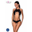 Боди с открытым доступом Passion TASMINA BODY XXL/XXXL, black, экокожа, шнуровки, ажурные кружева - [Фото 1]