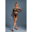 Бодистокинг Caprice Lingerie Model 07 One size Black, топ, велосипедки, сетка со стразами - [Фото 1]