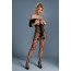Бодистокинг Caprice Lingerie Model 09 One size Black, открытый доступ, имитация чулок - [Фото 1]