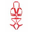 Портупея-тедди из ремней Leg Avenue Studded O-ring harness teddy S Red, экокожа - [Фото 5]