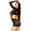 Бесшовное мини-платье Leg Avenue Long sleeve cut out mini dress One size Black - [Фото 3]