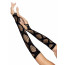 Длинные митенки Leg Avenue Faux wrap net arm warmers One size Black, крупная сетка - [Фото 2]