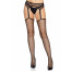 Чулки-сетка Leg Avenue Net stockings with garter belt One size Black, пояс, подвязки - [Фото 1]