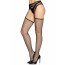 Чулки-сетка Leg Avenue Net stockings with garter belt One size Black, пояс, подвязки - [Фото 4]