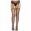 Чулки-сетка Leg Avenue Net stockings with garter belt One size Black, пояс, подвязки - [Фото 3]