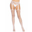 Чулки-сетка Leg Avenue Net stockings with garter belt One size White, пояс, подвязки - [Фото 3]