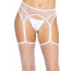 Чулки-сетка Leg Avenue Net stockings with garter belt One size White, пояс, подвязки - [Фото 5]