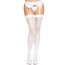 Чулки-сетка со швом сзади Leg Avenue Butterfly back seam thigh highs One size White - [Фото 1]