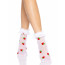 Носки женские с клубничным принтом Leg Avenue Strawberry ruffle top anklets One size, кружевные манж - [Фото 2]