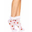 Носки женские с клубничным принтом Leg Avenue Strawberry ruffle top anklets One size, кружевные манж - [Фото 4]