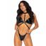 Виниловый тедди Leg Avenue Teddy with strappy open back One size Black - [Фото 1]