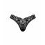 Кружевные стринги Obsessive Donna Dream thong XS/S Black, низкая посадка - [Фото 3]