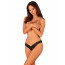 Кружевные стринги Obsessive Donna Dream crotchless thong XS/S Black, открытый доступ - [Фото 6]