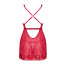Прозрачная сорочка бэби-долл Obsessive Lacelove babydoll & thong XS/S Red, кружево, стринги - [Фото 4]