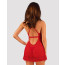 Прозрачная сорочка бэби-долл Obsessive Lacelove babydoll & thong XL/2XL Red, кружево, стринги - [Фото 2]