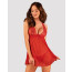 Прозрачная сорочка бэби-долл Obsessive Lacelove babydoll & thong XL/2XL Red, кружево, стринги - [Фото 1]