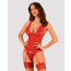 Прозрачный корсет Obsessive Lacelove corset XS/S Red, кружево, подвязки для чулок - [Фото 6]