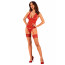 Прозрачный корсет Obsessive Lacelove corset XS/S Red, кружево, подвязки для чулок - [Фото 1]