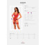 Прозрачный корсет Obsessive Lacelove corset XL/2XL Red, кружево, подвязки для чулок - [Фото 5]