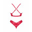 Комплект белья Obsessive Lacelove cupless 2-pcs set M/L Red, открытый доступ, открытая грудь - [Фото 4]