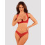 Комплект белья Obsessive Lacelove cupless 2-pcs set M/L Red, открытый доступ, открытая грудь - [Фото 1]