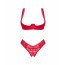 Комплект белья Obsessive Lacelove cupless 2-pcs set XL/2XL Red, открытый доступ, открытая грудь - [Фото 3]