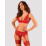 Комплект белья Obsessive Lacelove cupless 3-pcs set M/L Red, бюстгальтер, стринги, пояс для чулок - [Фото 1]