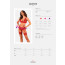 Комплект белья Obsessive Lacelove cupless 3-pcs set XL/2XL Red, бюстгальтер, стринги, пояс для чулок - [Фото 5]