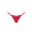 Кружевные стринги Obsessive Lacelove thong XL/2XL Red, низкая посадка - [Фото 3]